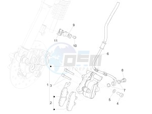 150 Sprint 4T 3V ie (APAC) (AU, CD, EX, JP, RI, TH, TN) drawing Brakes pipes - Calipers