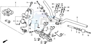 CB500S drawing HANDLE PIPE/TOP BRIDGE (CB500S)