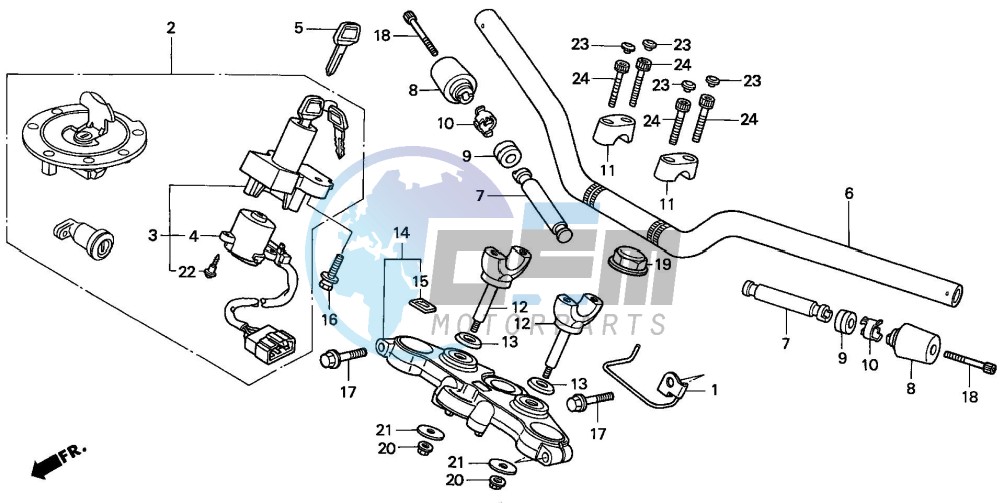 HANDLE PIPE/TOP BRIDGE (CB500S)