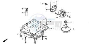 CB600F2 CB600S drawing OIL PAN/OIL PUMP