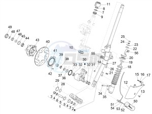 GTS 300 HPE 4T-4V IE ABS E4 (EMEA) drawing Fork/steering tube - Steering bearing unit