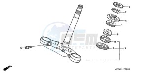 VFR800A9 France - (F / ABS CMF MME TWO) drawing STEERING STEM