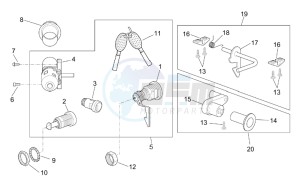 Scarabeo 50 Di-Tech drawing Lock hardware kit