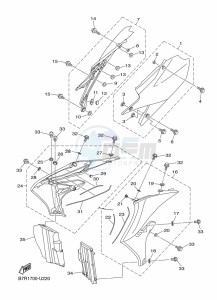 WR450F (B7R4) drawing SIDE COVER