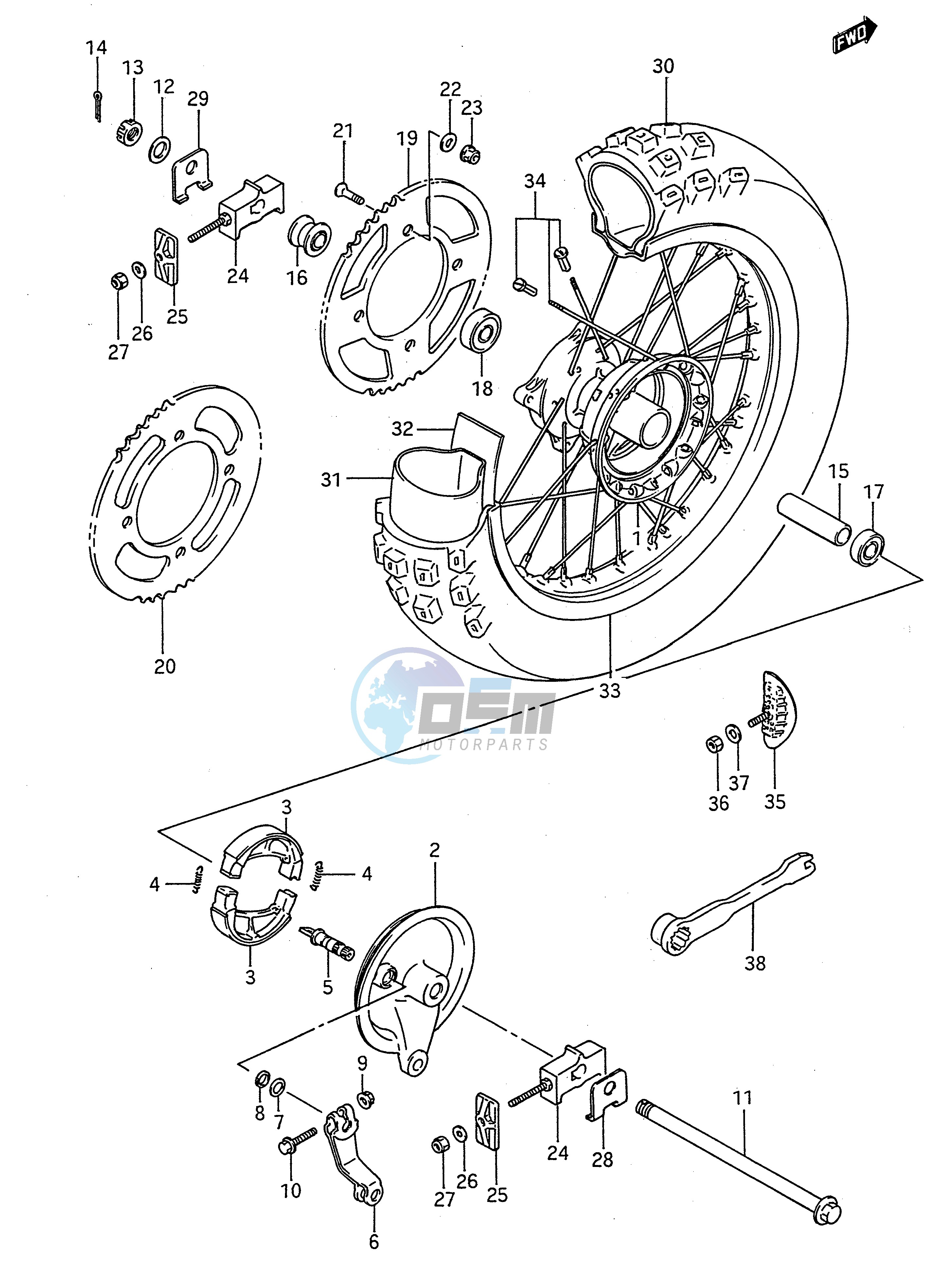 REAR WHEEL (MODEL G H J K)