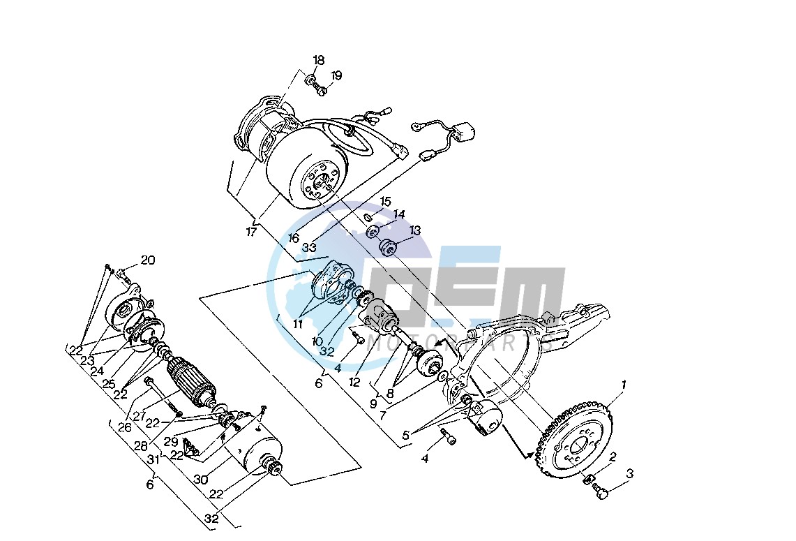 FLYWHEEL -STARTING MOTOR