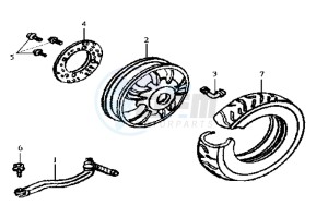 JOYRIDE 125 drawing REAR WHEEL / REAR FORK