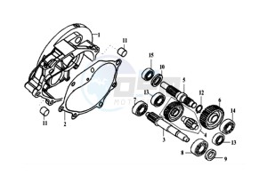 EURO MX 125 DUAL DISK 50 drawing CRANKCASE - DRIVE SHAFT - CRANKCASE