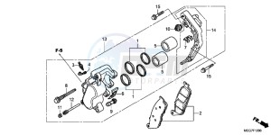 VT750C2BB Shadow E drawing FRONT BRAKE CALIPER (VT750C2B/C/CA)