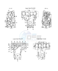 KZ 550 C [LTD] (C1-C2) [LTD] drawing CRANKCASE BOLT & STUD PATTERN -- 80-81 C1_C2- -