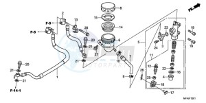 CBF1000A9 UK - (E / ABS MKH) drawing REAR BRAKE MASTER CYLINDER (CBF1000A/T/S)