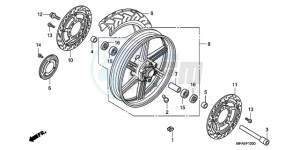 CBF1000SA France - (F / ABS CMF) drawing FRONT WHEEL