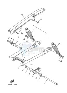 YBR125ESD (3D9B) drawing REAR ARM & SUSPENSION