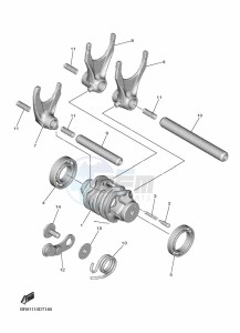 WR450F (BDB4) drawing SHIFT CAM & FORK