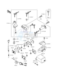 ZX 1100 F [GPZ 1100 ABS] (F1) [GPZ 1100 ABS] drawing IGNITION SWITCH_LOCKS_REFLECTORS