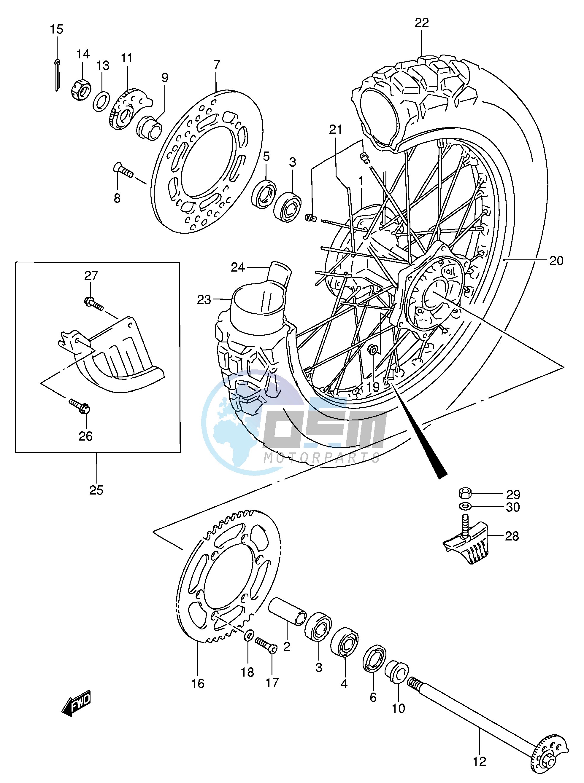 REAR WHEEL (MODEL K5)