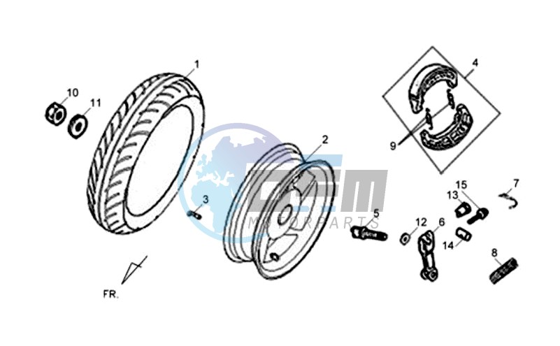 REAR WHEEL - REAR FORK