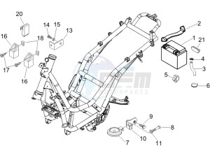 Beverly 125 e3 drawing Remote control switches - Battery - Horn