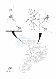 XSR700 MTM690D-U (BCP1) drawing HANDLE SWITCH & LEVER