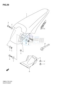 RM85 (P03) drawing REAR FENDER (RM85LL2 P03)