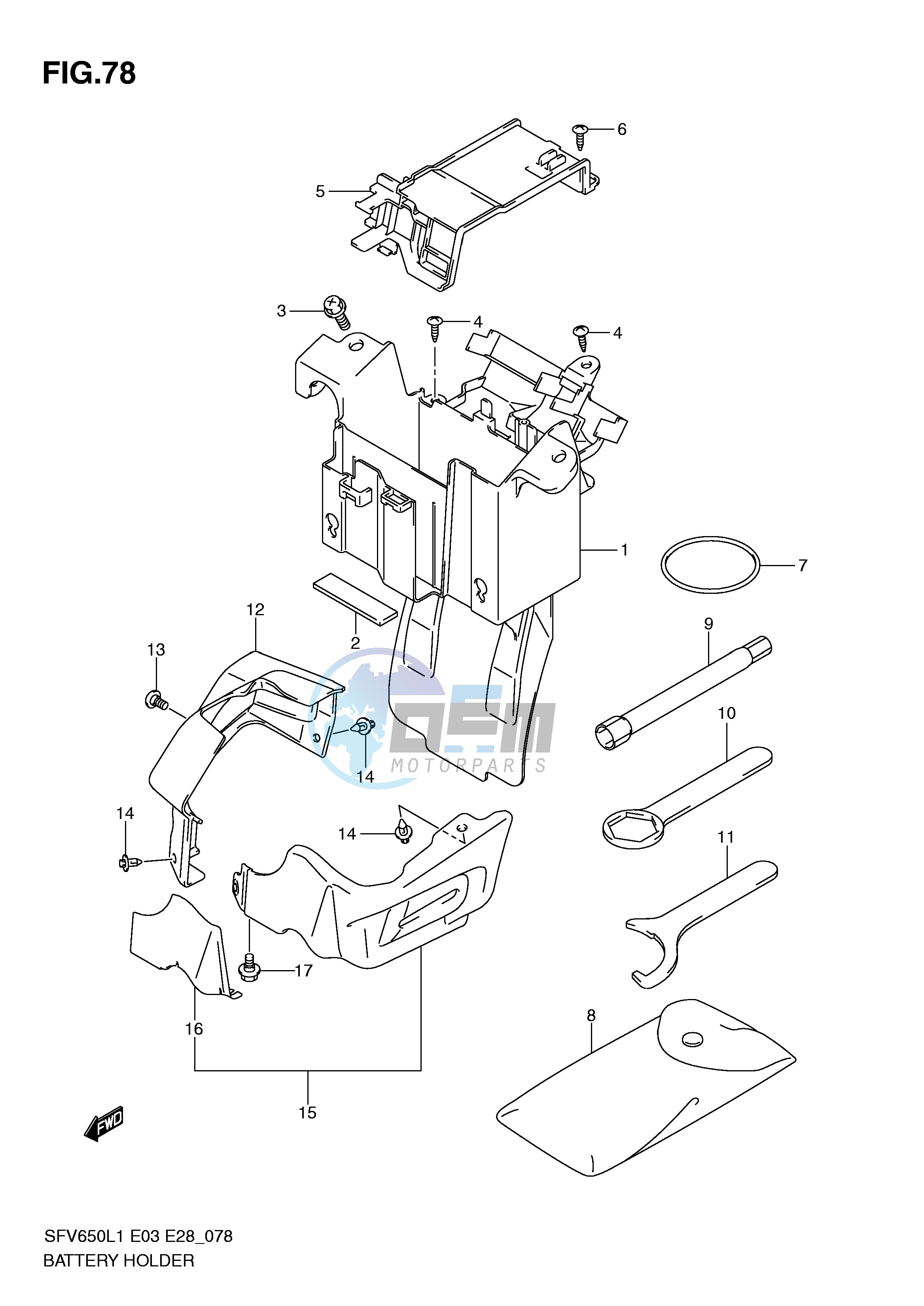 BATTERY HOLDER (SFV650AL1 E28)