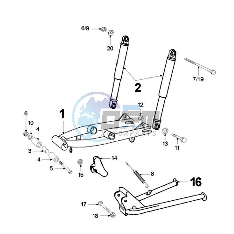 REAR SHOCK AND STAND