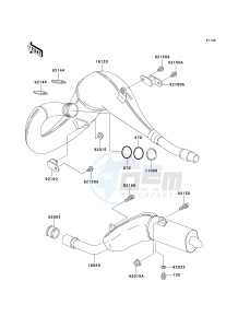 KDX 200 H (H10-H11) drawing MUFFLER-- S- -