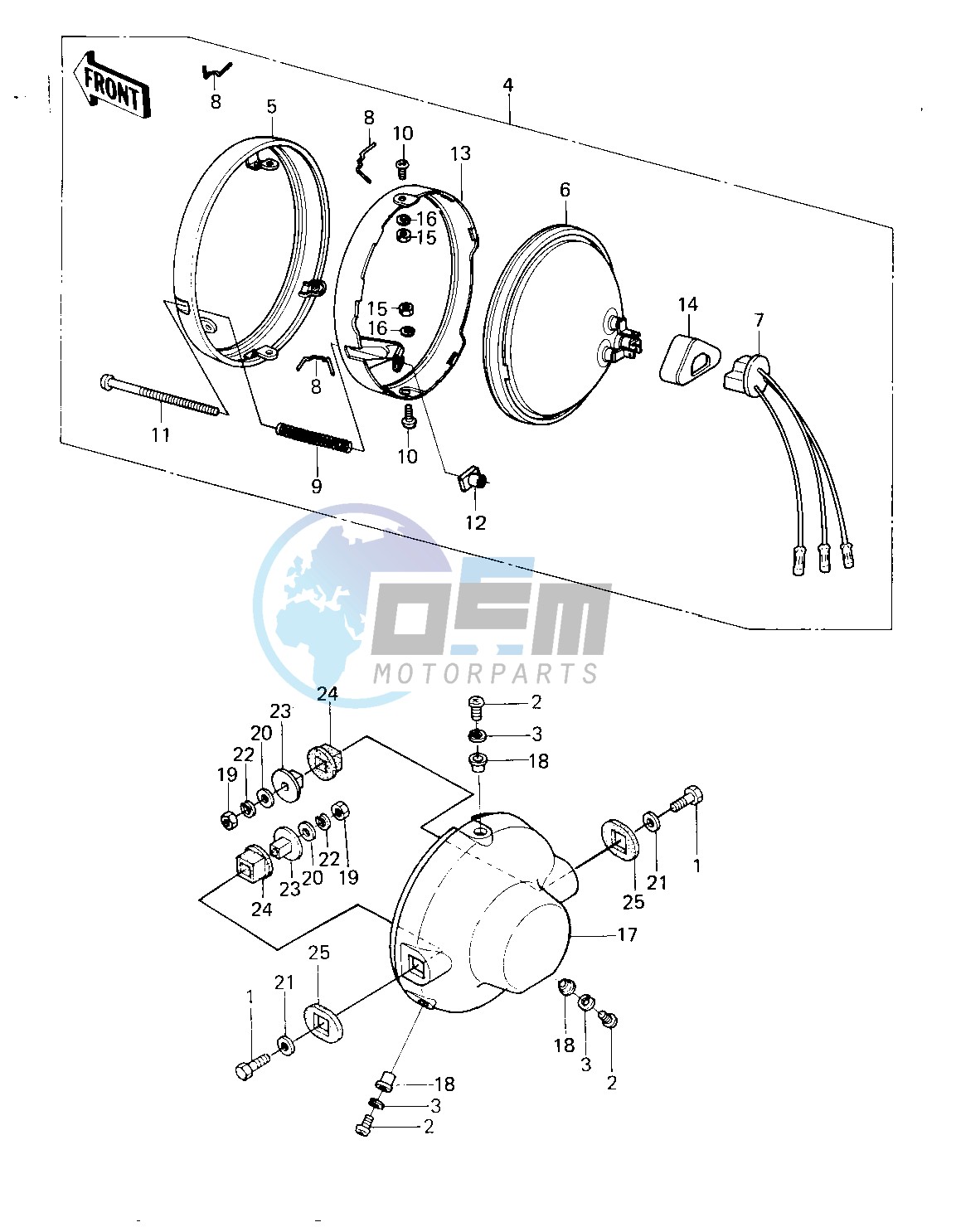 HEADLIGHT -- 80-81 KL250-A3_A4- -