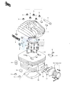 KDX 400 A [KDX400] (A1-A2) [KDX400] drawing CYLINDER HEAD_CYLINDER_REED VALVE