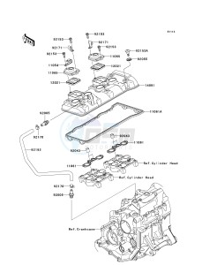 ZX 600 P [NINJA ZX-6R] (7F-8FA) P8F drawing CYLINDER HEAD COVER