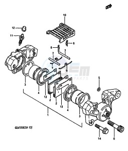 GSX550E (F-G-H) drawing REAR CALIPERS