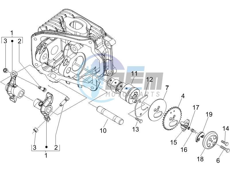 Camshaft - Rocking levers support unit