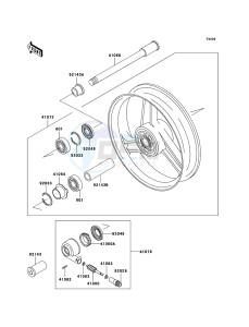 ZZR600 ZX600E6F GB XX (EU ME A(FRICA) drawing Front Hub