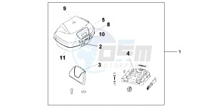 NT700VAB drawing TOP BOX 45L CARLENI AN RED