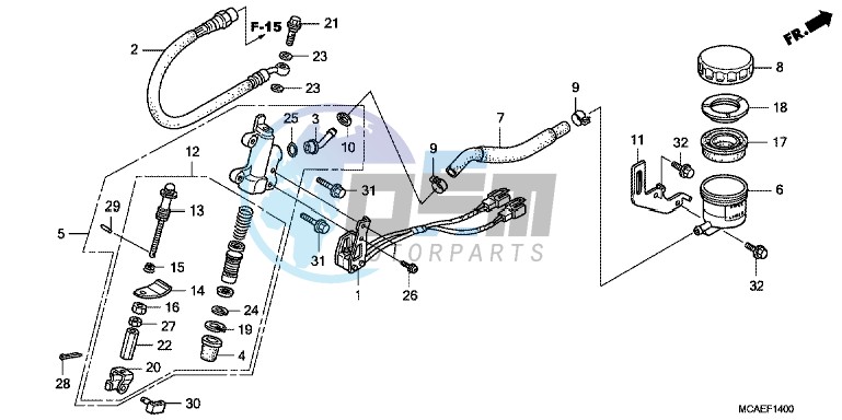 REAR BRAKE MASTER CYLINDER