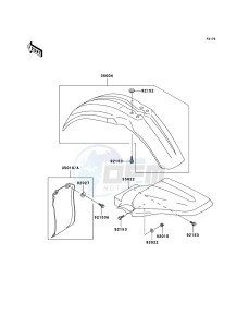 KX85 / KX85 II KX85B8F EU drawing Fenders