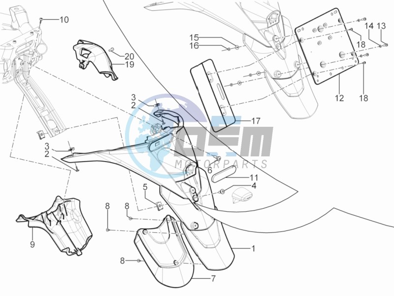 Rear cover - Splash guard