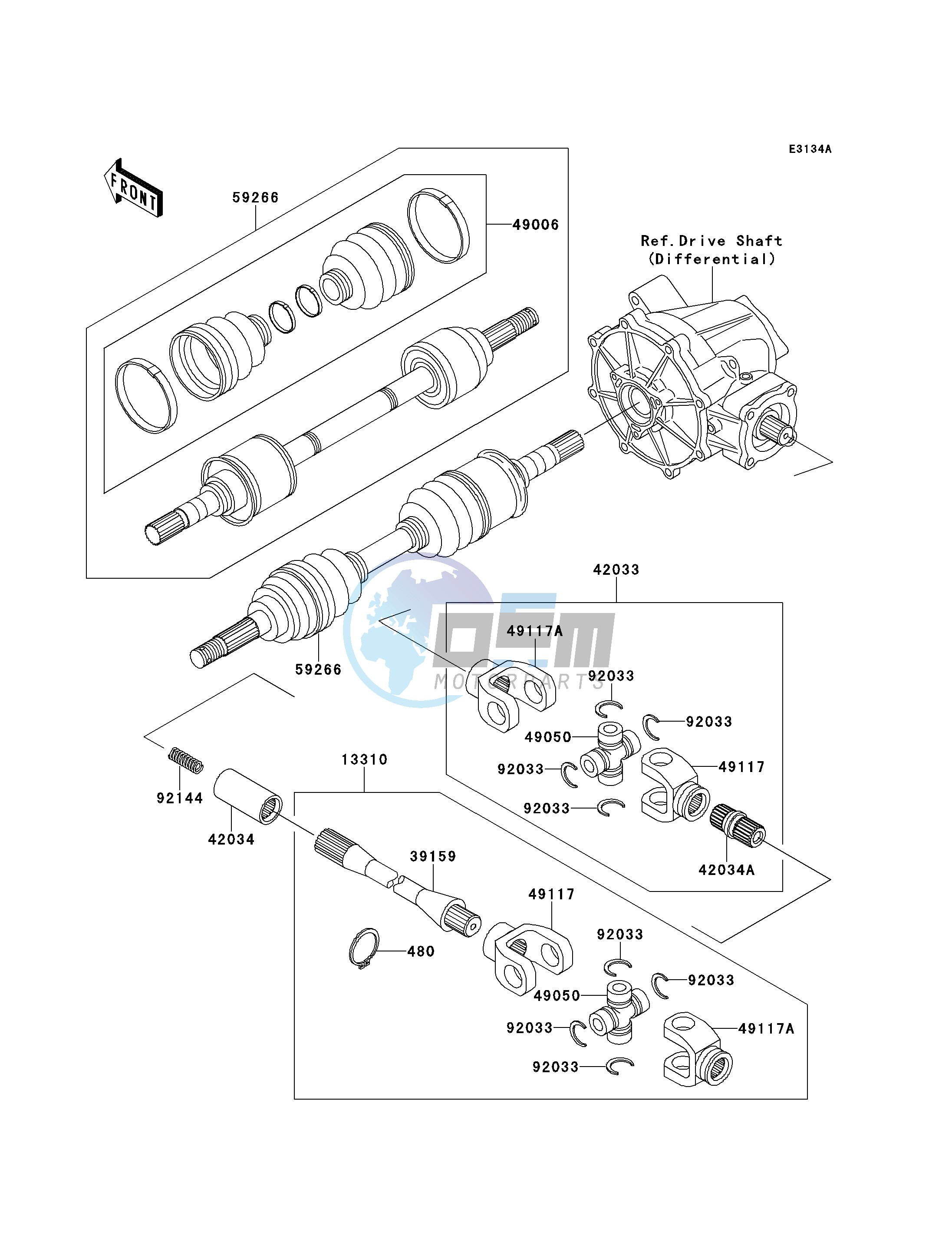 DRIVE SHAFT-- FRONT- --- KLF300-C5_C6- -