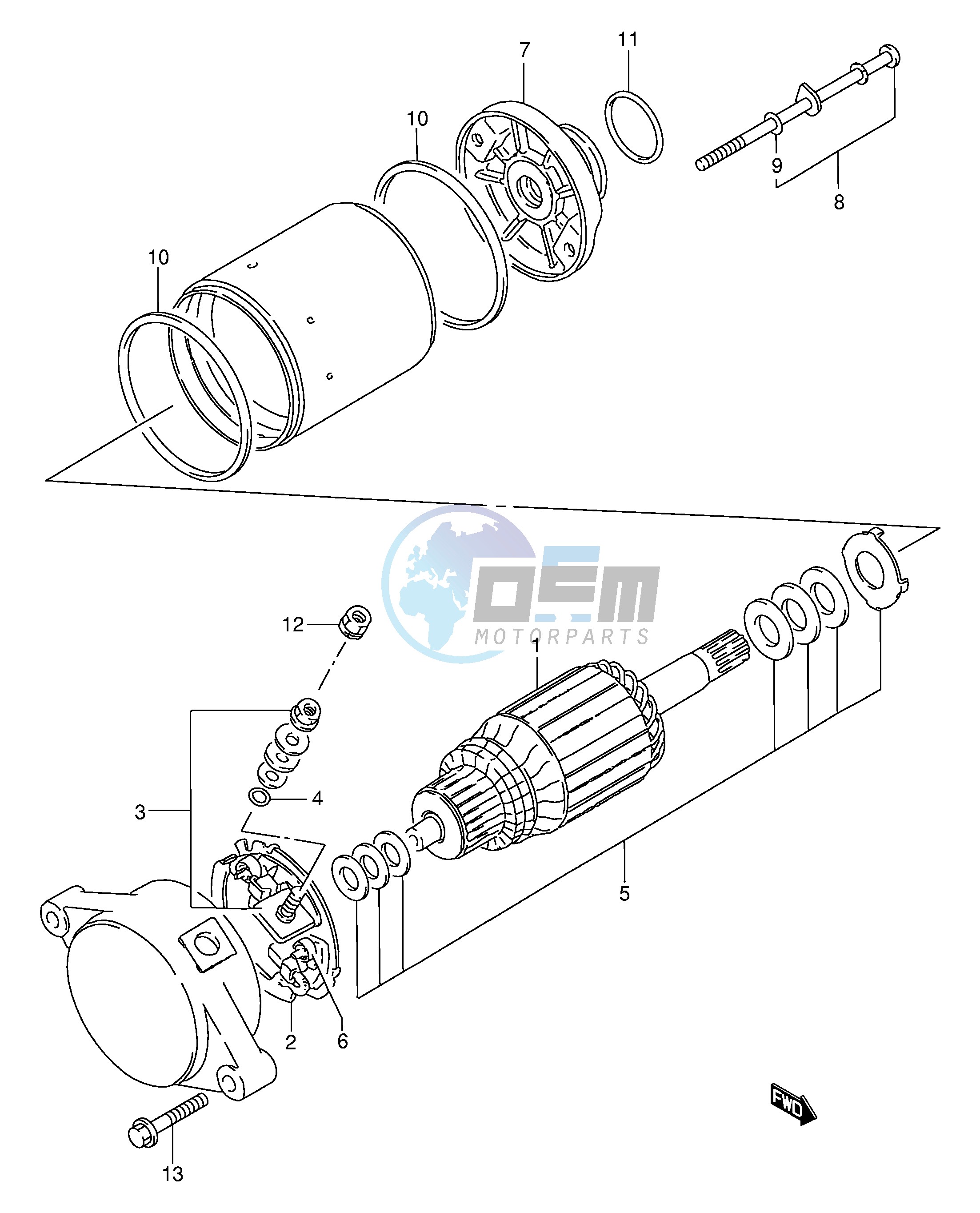 STARTING MOTOR (MODEL X)