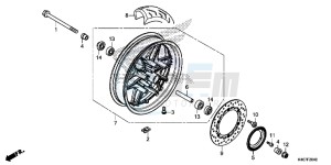 NSS125DF Forza 125 - NSS125D Europe Direct - (ED) drawing FRONT WHEEL