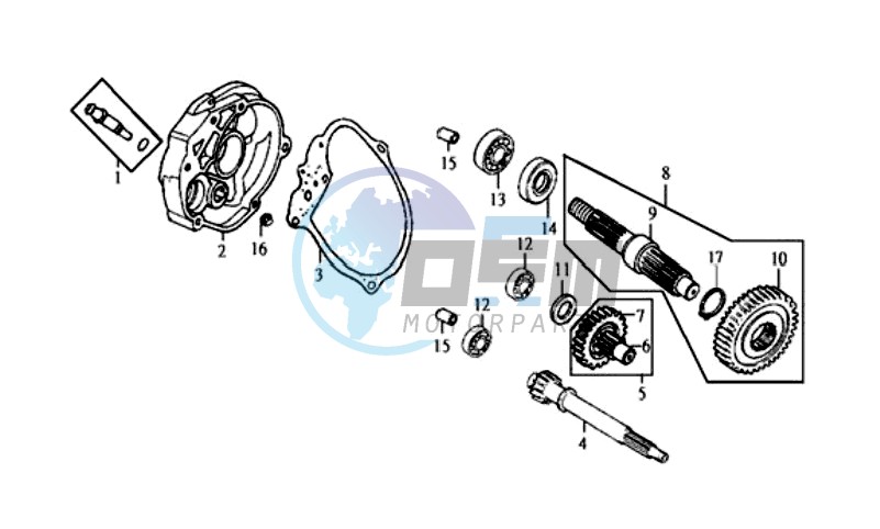 CRANKCASE - DRIVE SHAFT - CRANKCASE