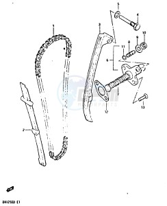 DR125S (Z-D) drawing CAM CHAIN