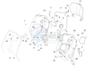 150 4T 3V ie Primavera (EMEA, LATAM) EQR) drawing Front glove-box - Knee-guard panel