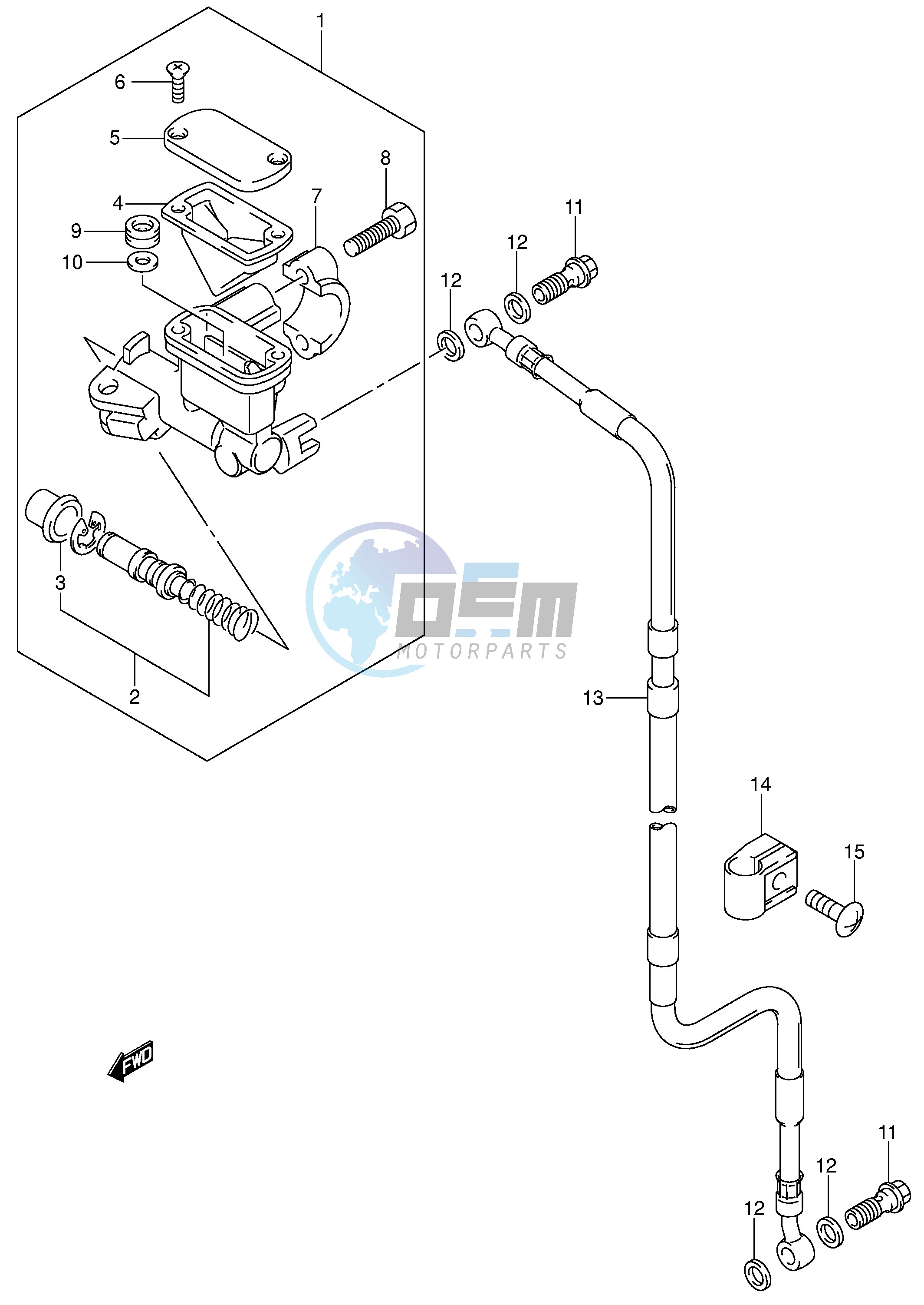 FRONT MASTER CYLINDER (SEE NOTE)