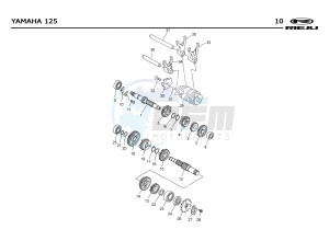 YAMAHA 125 4T EURO 2 ENGINE drawing T10