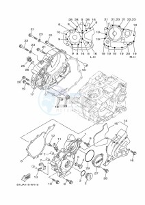 XT250 XT250M (B1UC) drawing CRANKCASE COVER 1