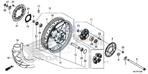 CRF1000AG CRF1000 - Africa Twin - ABS Europe Direct - (ED) drawing REAR WHEEL