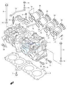 RF900R (E2) drawing CYLINDER HEAD (MODEL R S)