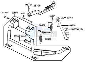 NEW DINK 50 Netherlands drawing Stand - Kick Starter Arm