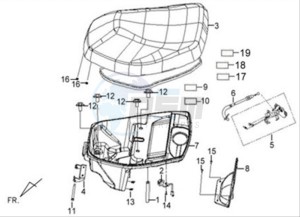 X'PRO 125 drawing BUDDY SEAT - HELMET BOX - CARRIER